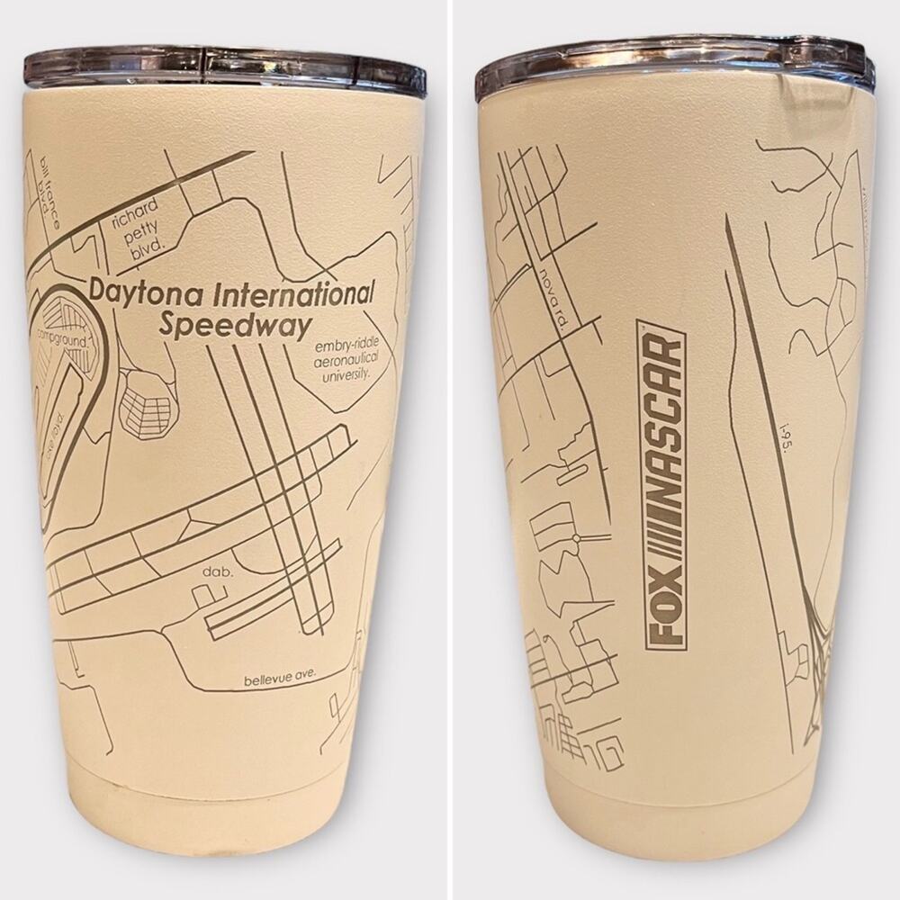 NASCAR 20 oz white/silver Daytona International Speedway Map Coffee Tumbler
